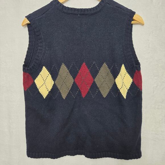 NWT Fiorelini Womens Vintage 90s Y2K Academia Preppy Knit Argyle Sweater Vest M - Picture 4 of 8